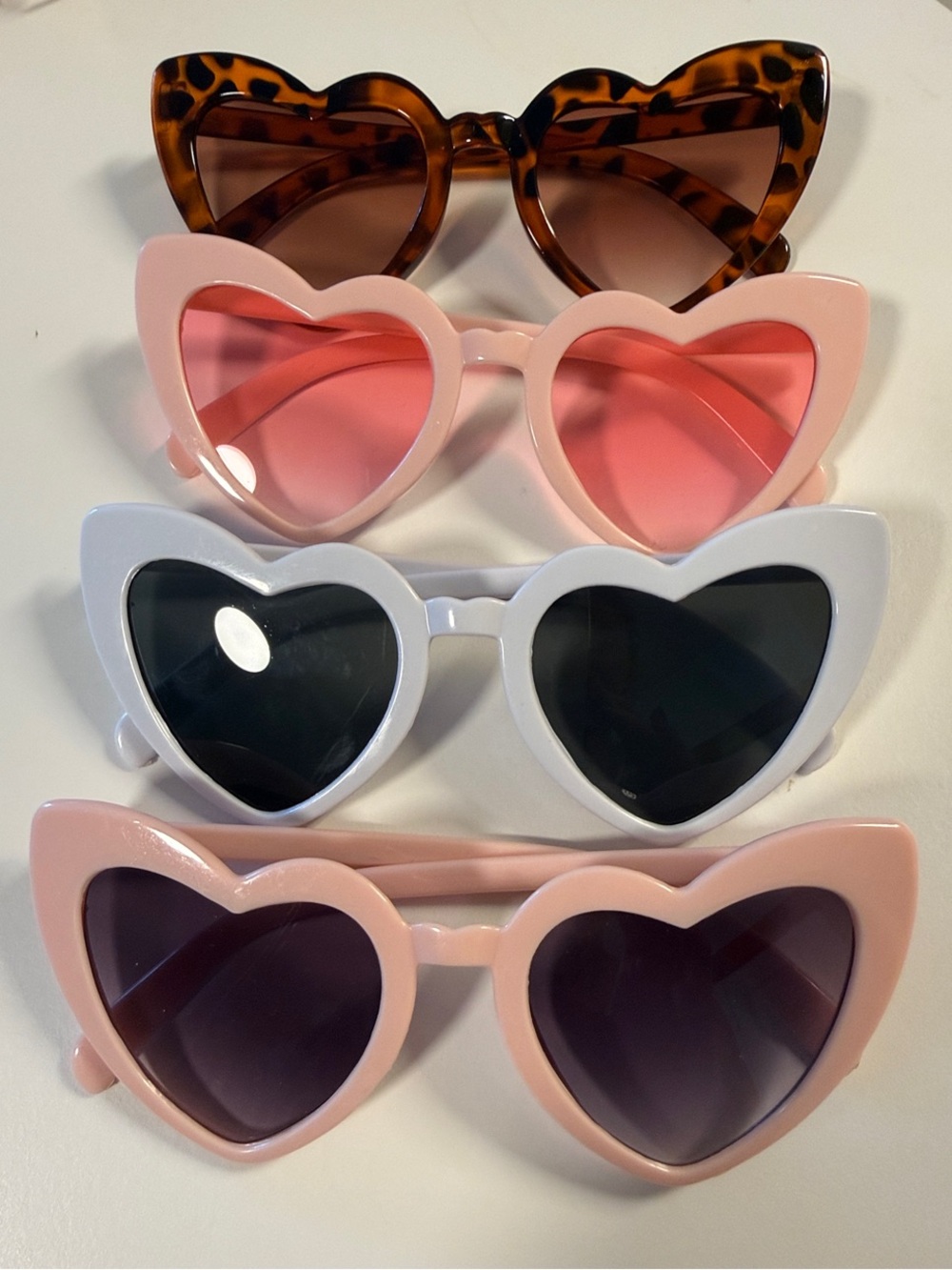 Heart Sunglasses - Pink, White, Tortoise & Rose set of 4 from Etsy - Picture 2 of 2